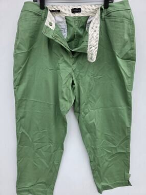 Talbots Green Perfect Crop Pants Size 20W Cotton Spandex Versatile Casual